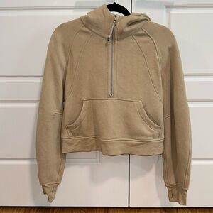 Lululemon scuba oversized half zip hoodie trench / tan XS/S